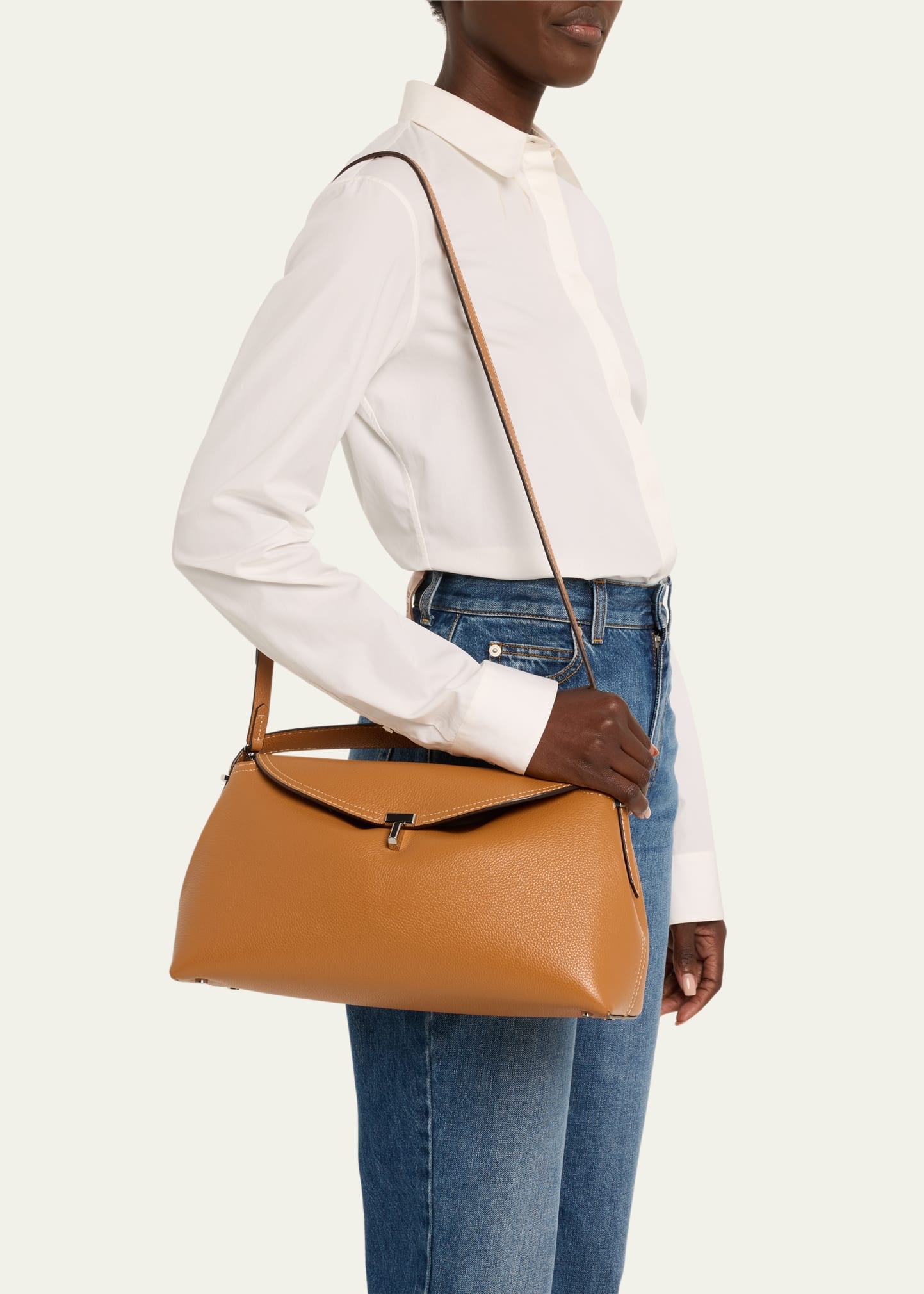 T-Lock Leather Top-Handle Bag - 2