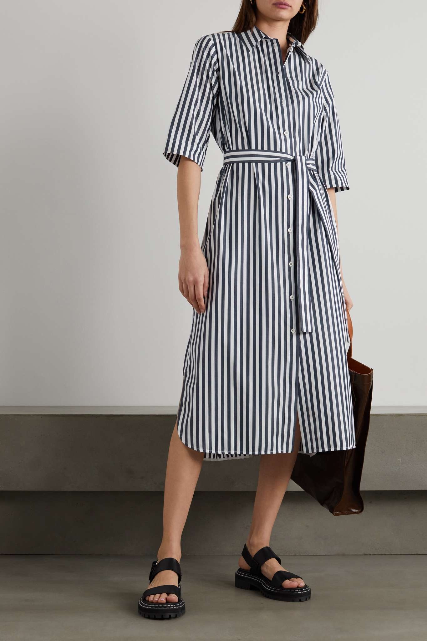 Leisure Dialogo striped cotton-poplin shirt dress - 2