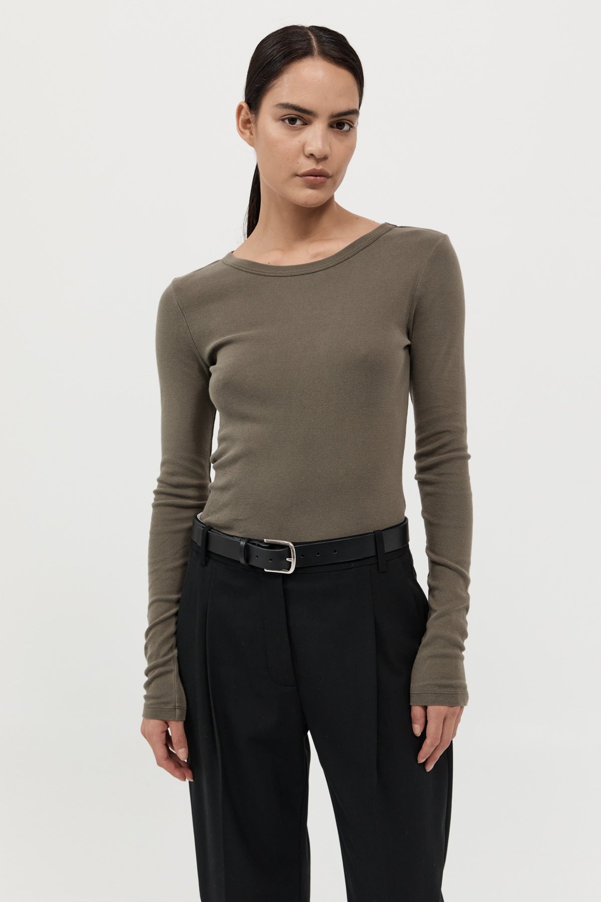 Organic Cotton Long Sleeve Top - Kelp - 2