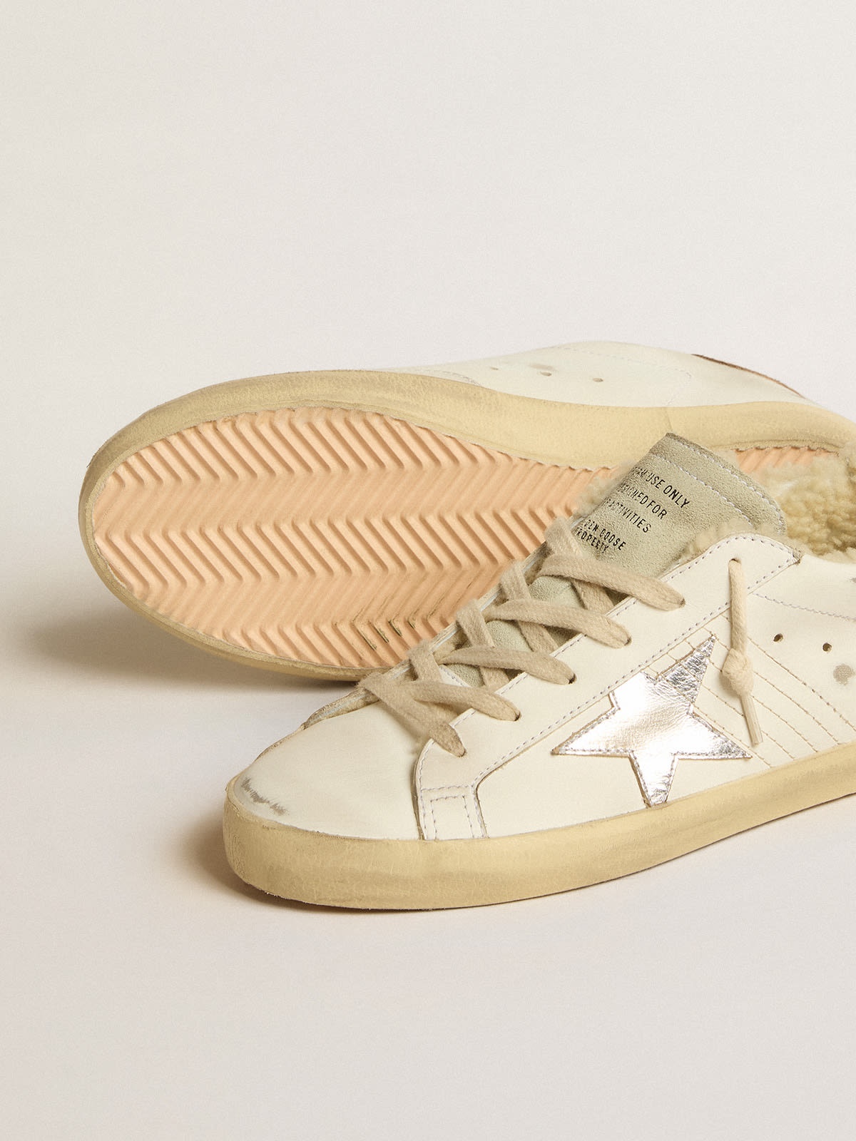 Golden Goose Super-Star with silver leather star and crocodile-print  leather heel tab | REVERSIBLE