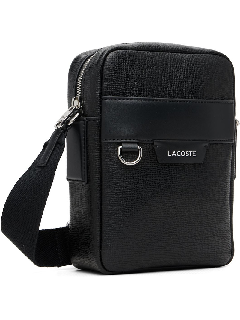 LACOSTE Black Ossian Leather Satchel Bag outlook