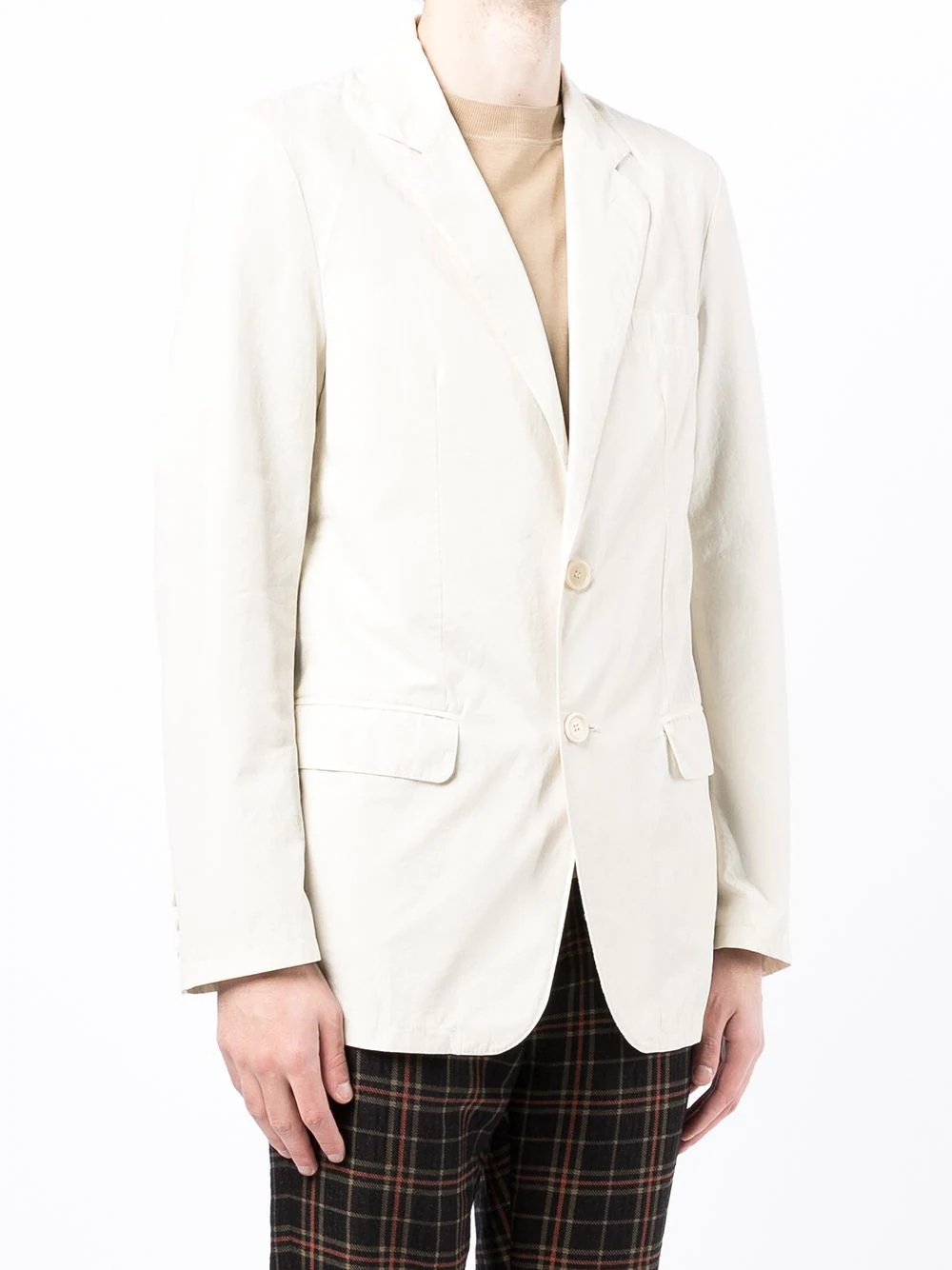 single-breasted cotton blazer - 3