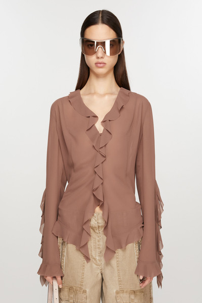 Acne Studios Ruffle blouse - Toffee brown outlook