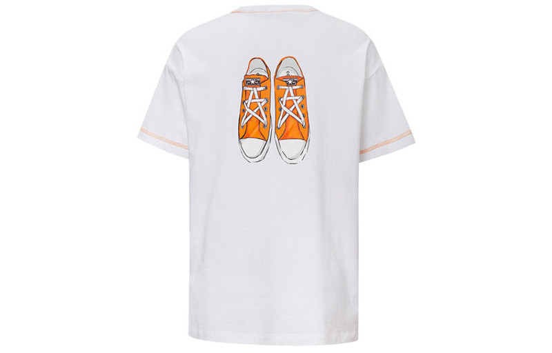 Converse (WMNS) 가로 캔버스 신발 로고 인쇄 단면 흰색 10020855-A01 outlook