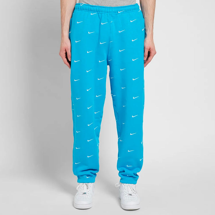 Men's Nike NRG Swoosh Logo Full Print Straight Sports Pants/Trousers/Joggers Blue CJ8905-487 - 3