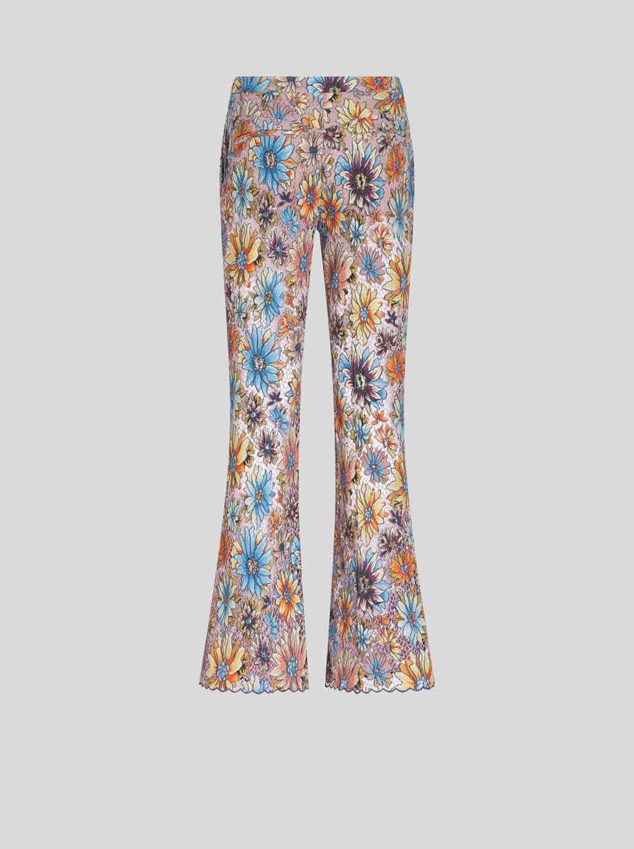 FLORAL BOUQUET FLARED TROUSERS - 6