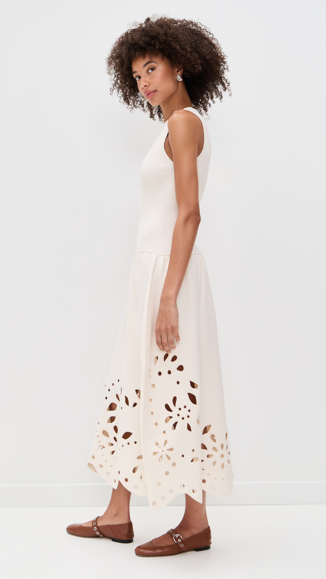 Rosaline Sleeveless Drop Waist Knit Midi Dress - 3