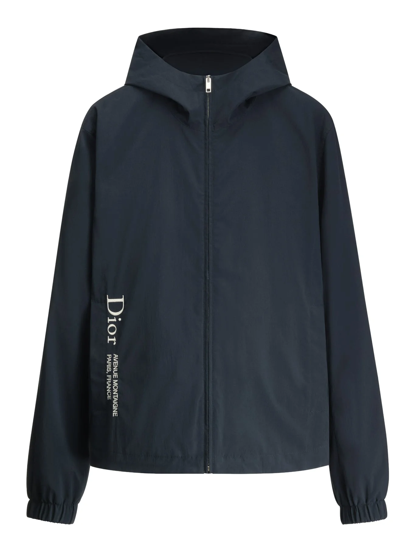 DIOR MONTAIGNE EMBROIDERED WINDBREAKER IN DEEP BLUE TECHNICAL FABRIC - 1
