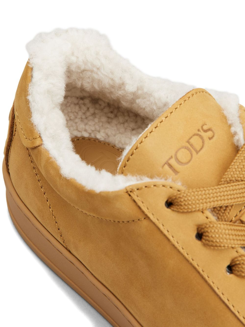 lace-up shearling sneakers - 4