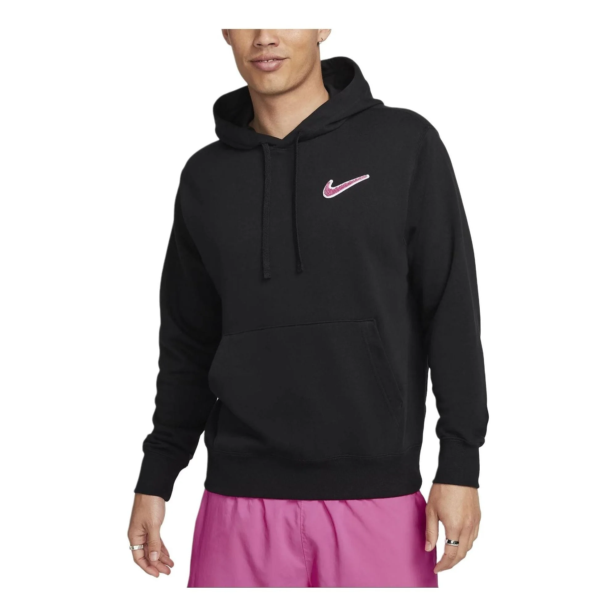 Nike Sportswear Pullover French Terry Hoodie 'Black Pinksicle' FZ5201-010 - 1