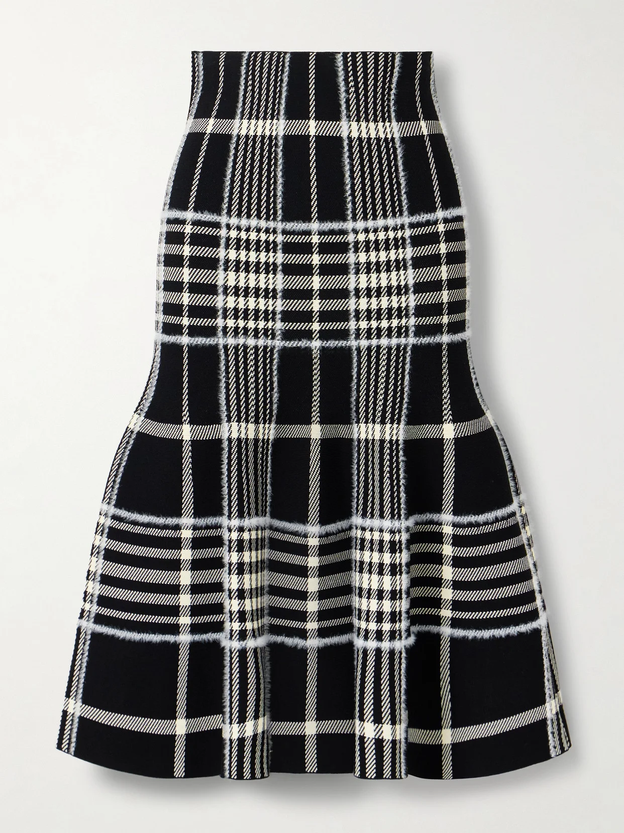 The Rory Checked Jacquard-knit Midi Skirt - 1