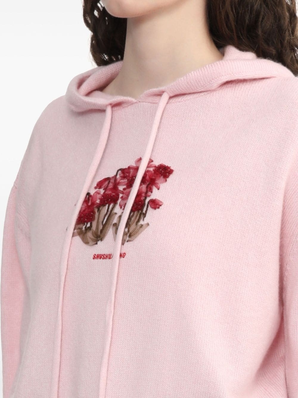floral-embroidered hoodie - 5