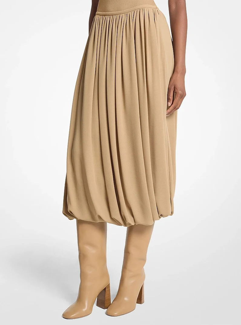 Tissue Wool Crepe Bubble Skirt - 1