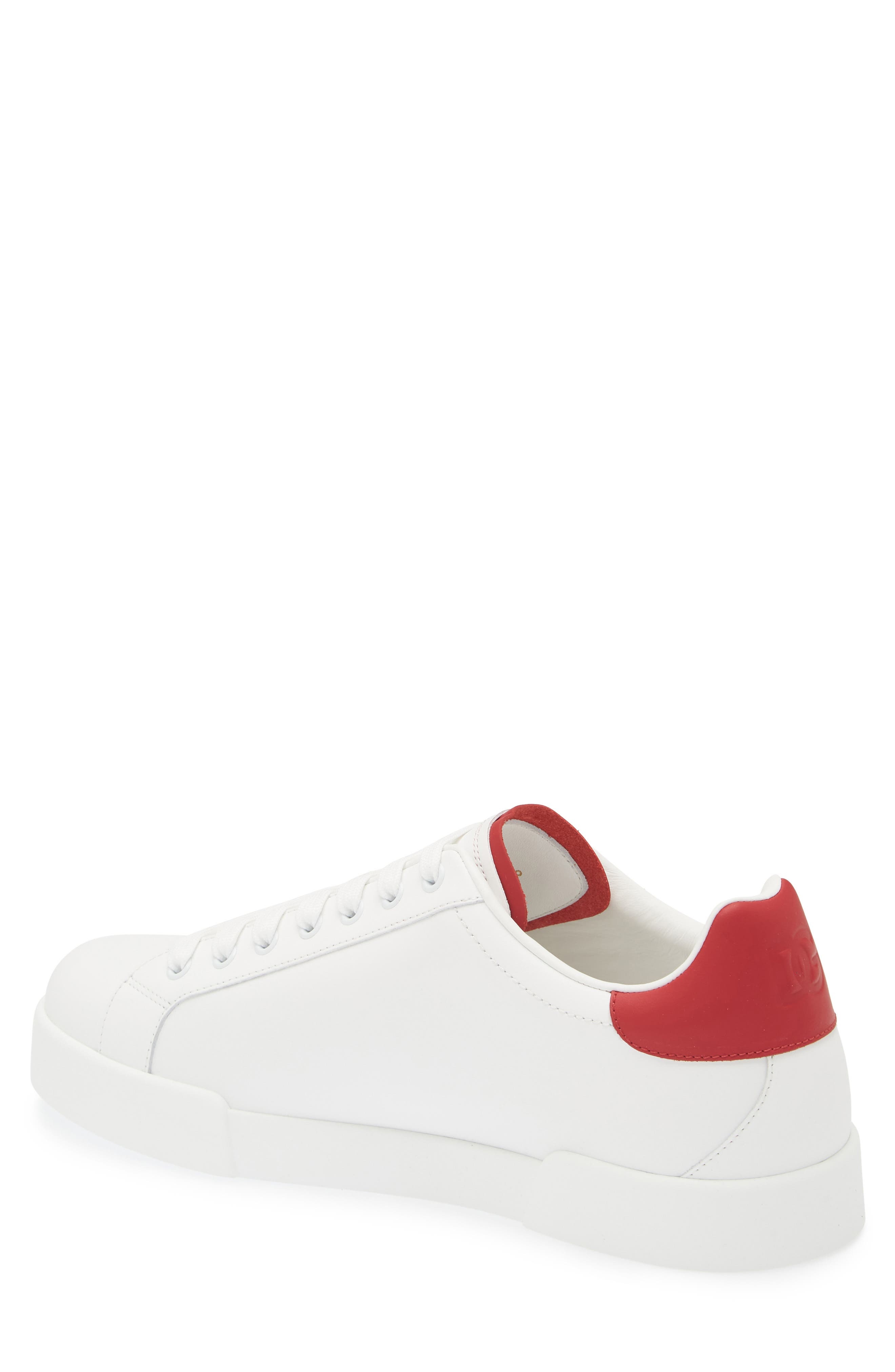 Dolce&Gabbana Portofino Leather Low Top Sneaker in Bianco/Rubino at Nordstrom - 2