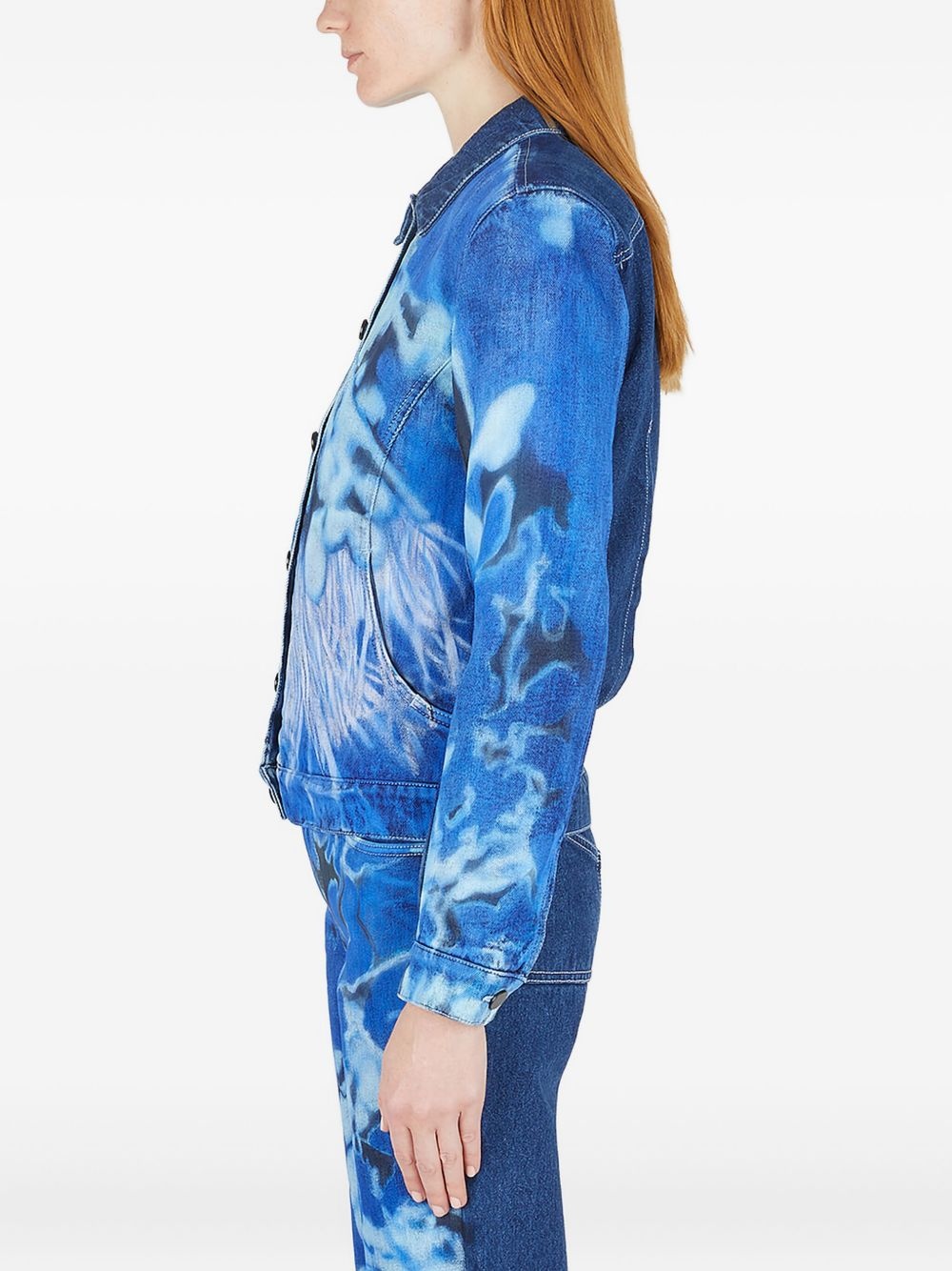 graphic-motif denim jacket - 3