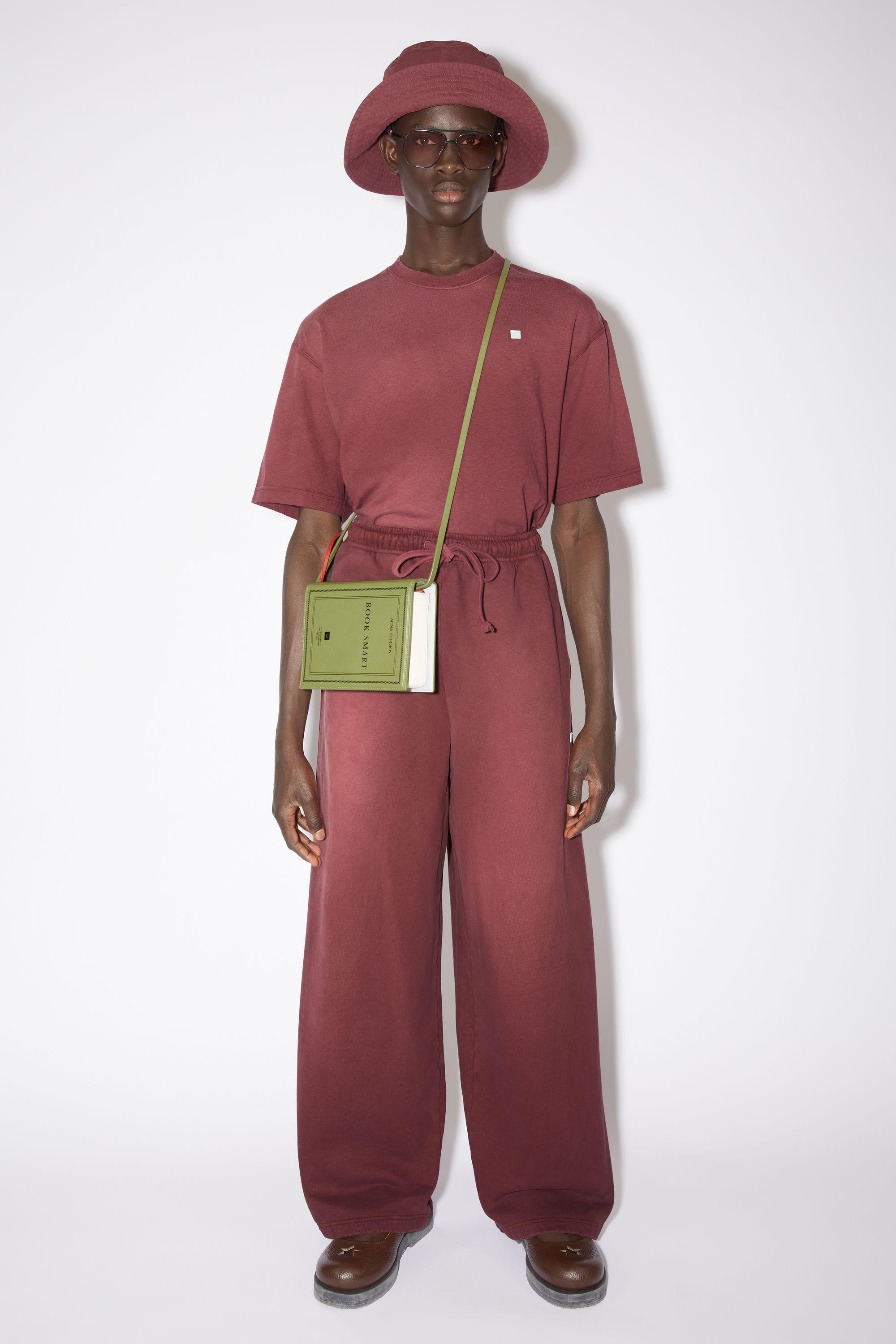 Fleece sweatpants - Wine red - 2