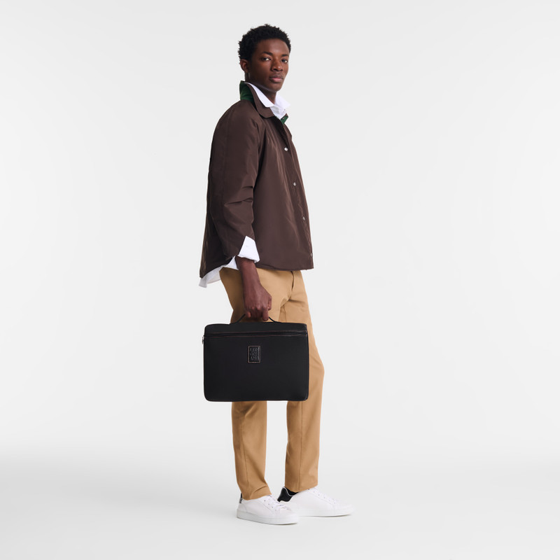 Longchamp Boxford S Briefcase Black - Canvas outlook