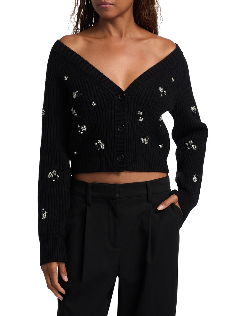 Women's Novah Crystal-Embellished Cardigan - Black 3