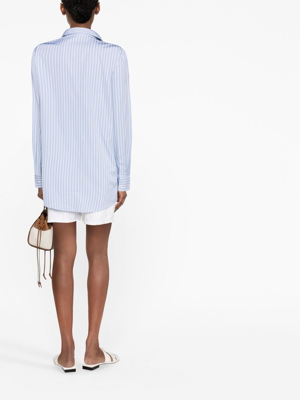 embroidered-logo striped shirt - 4