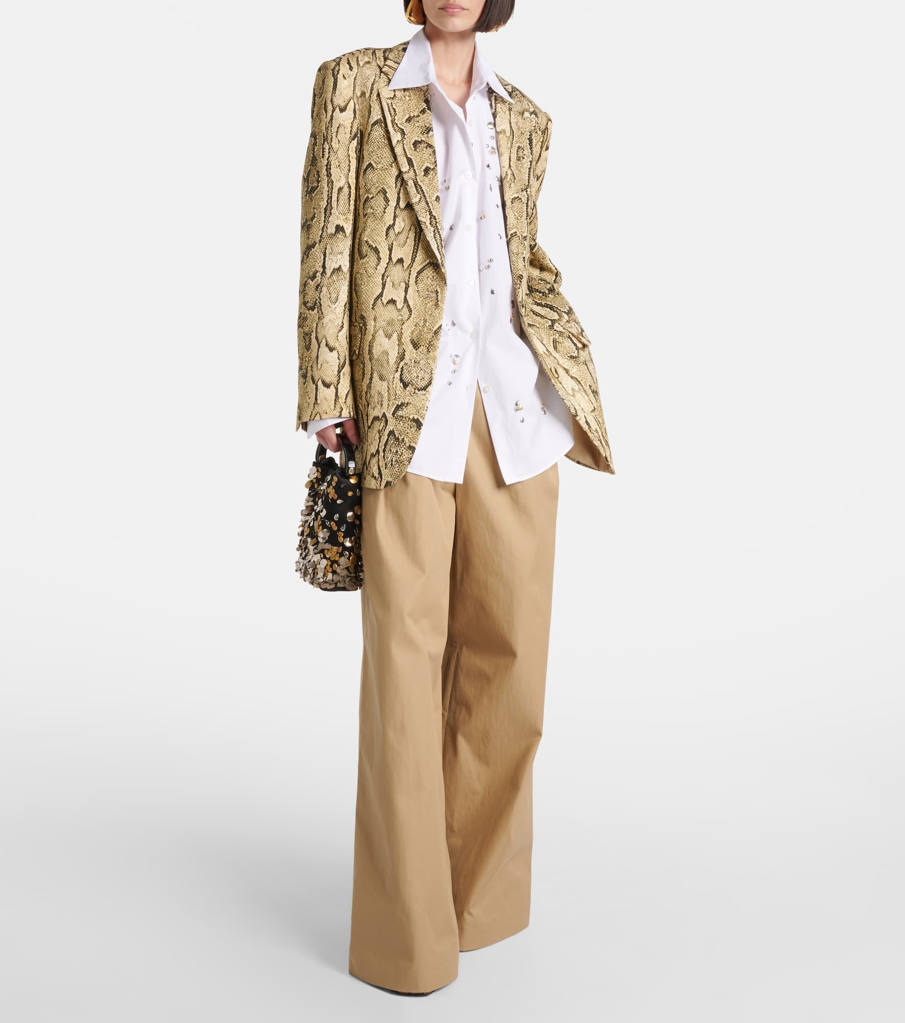 Low-rise cotton twill wide-leg pants - 2