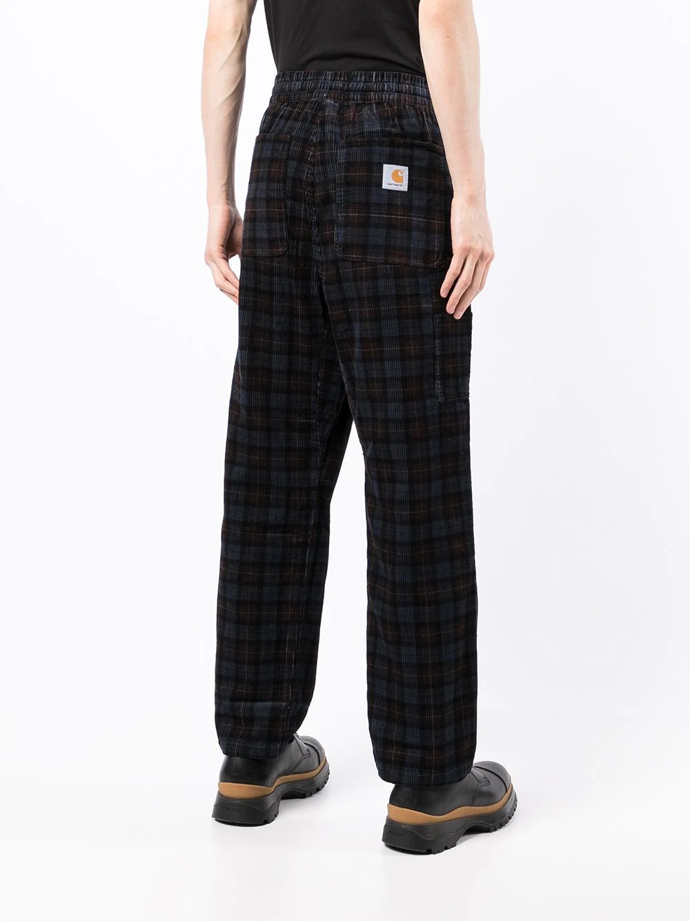 corduroy check-print trousers - 4