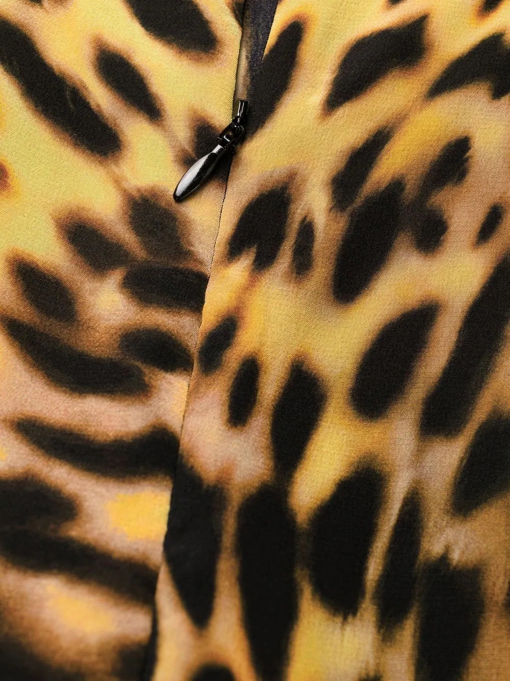 leopard-print silk flounce dress - 5
