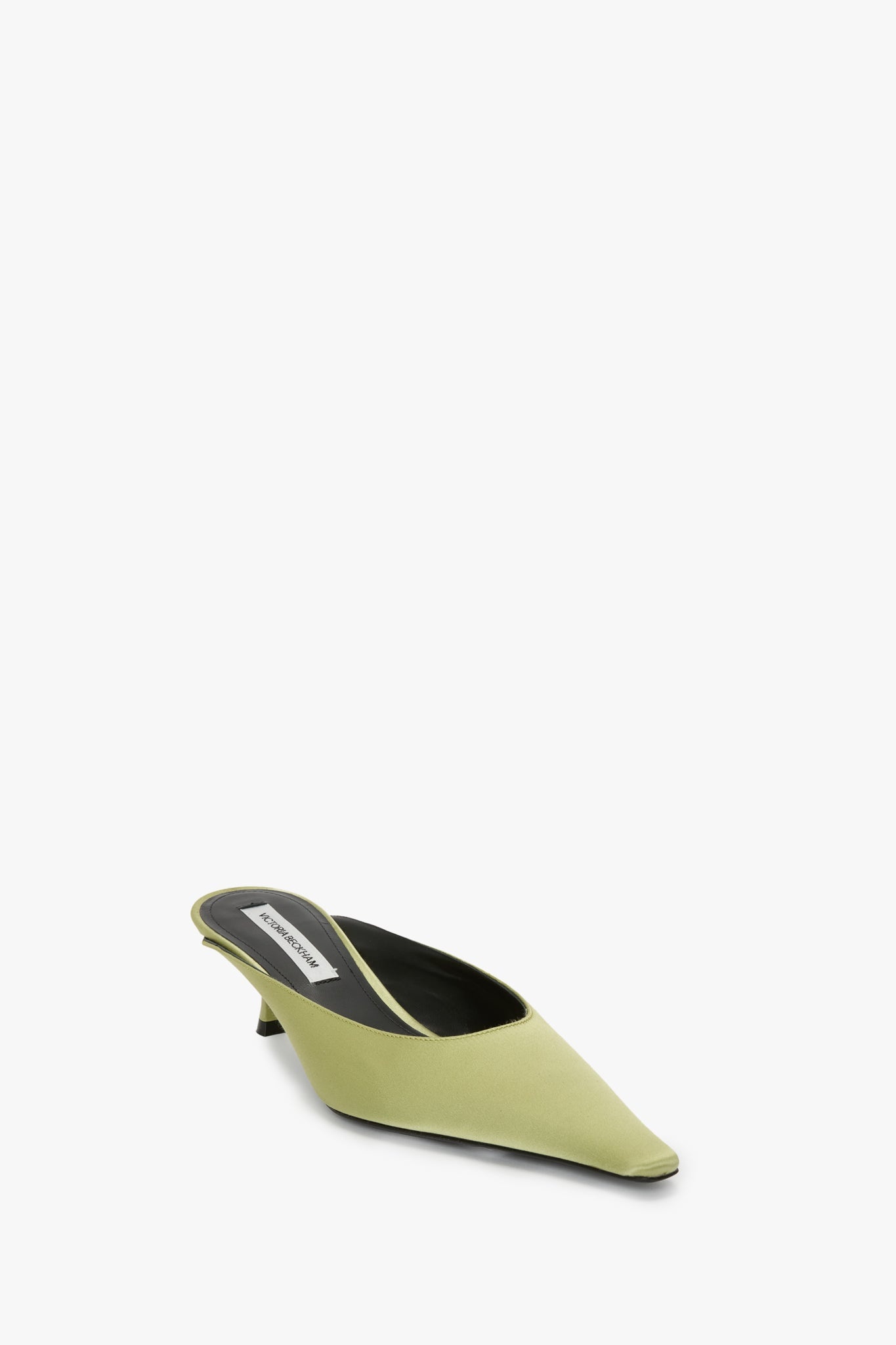 Sloan Mule In Pale Green Satin - 2