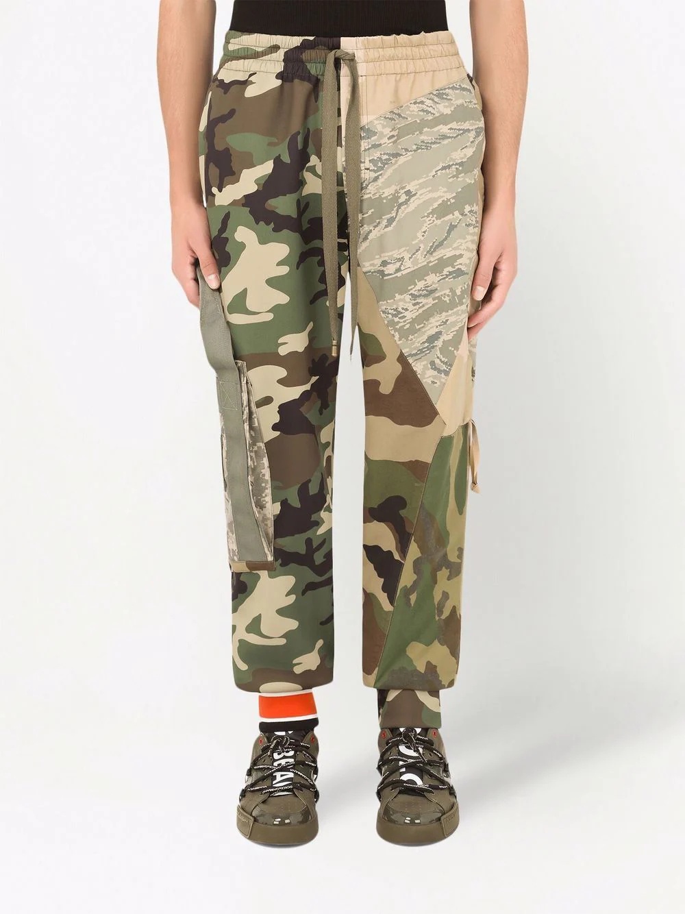 camouflage-patchwork panelled track trousers - 3