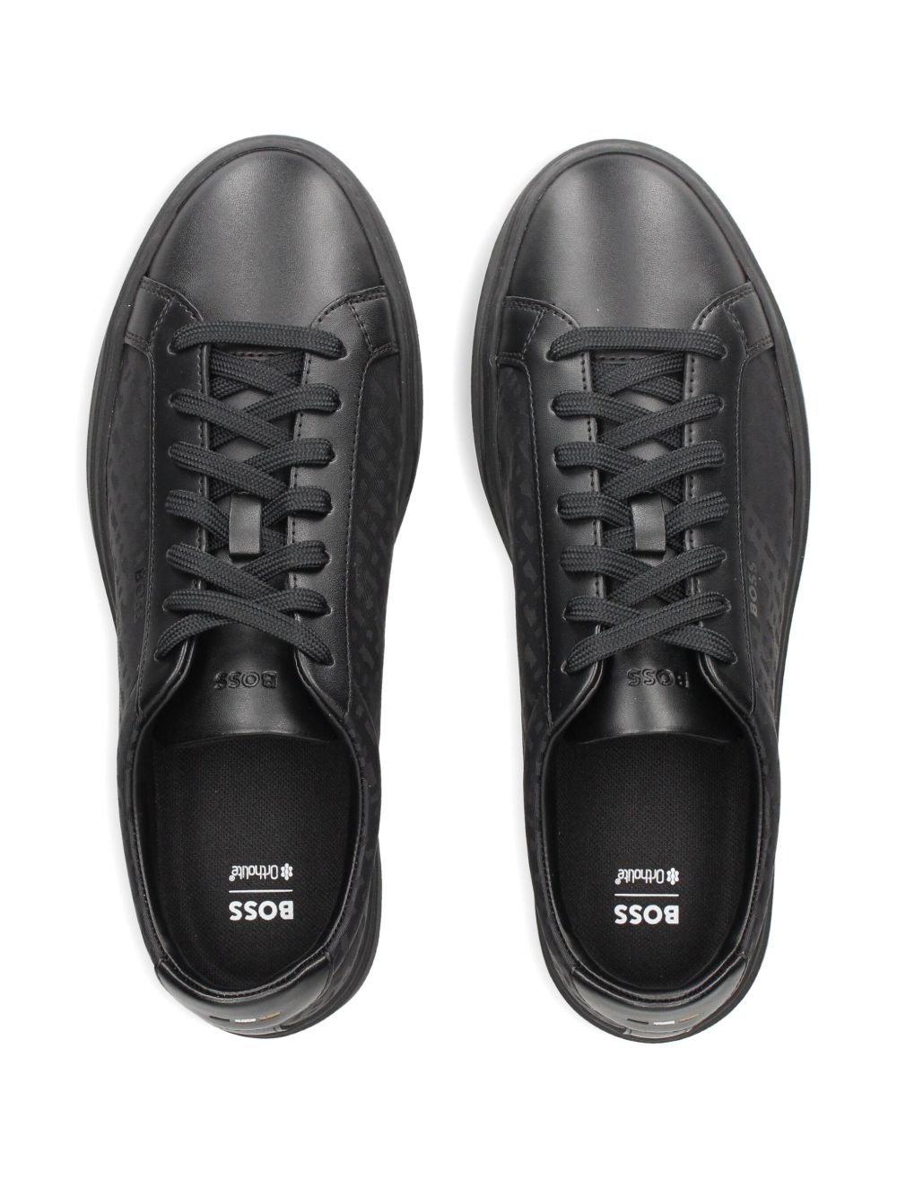 patterned leather sneakers - 3