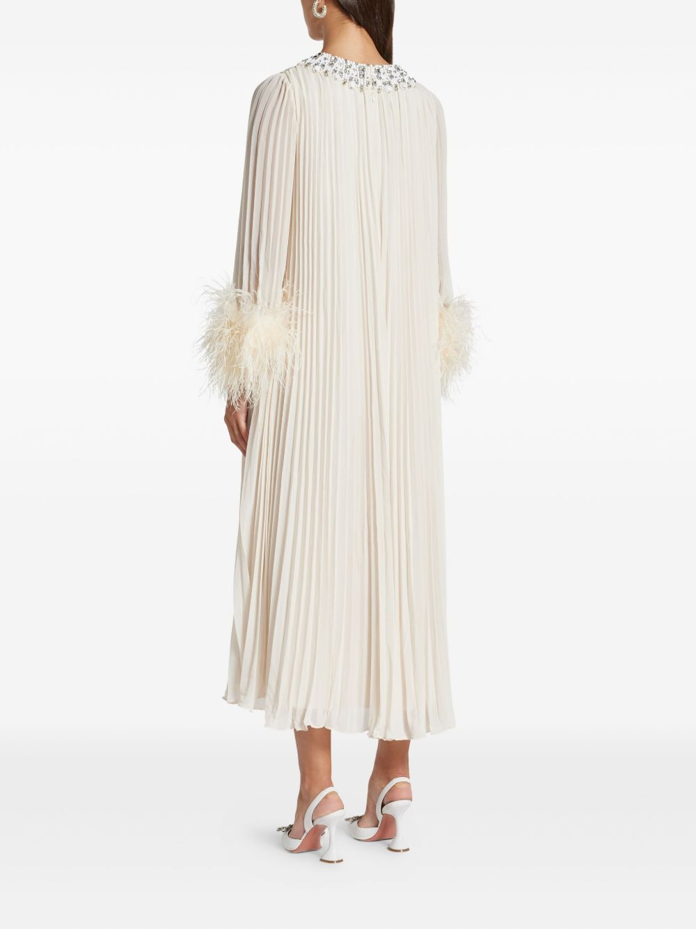 embellished pleated dress - 4