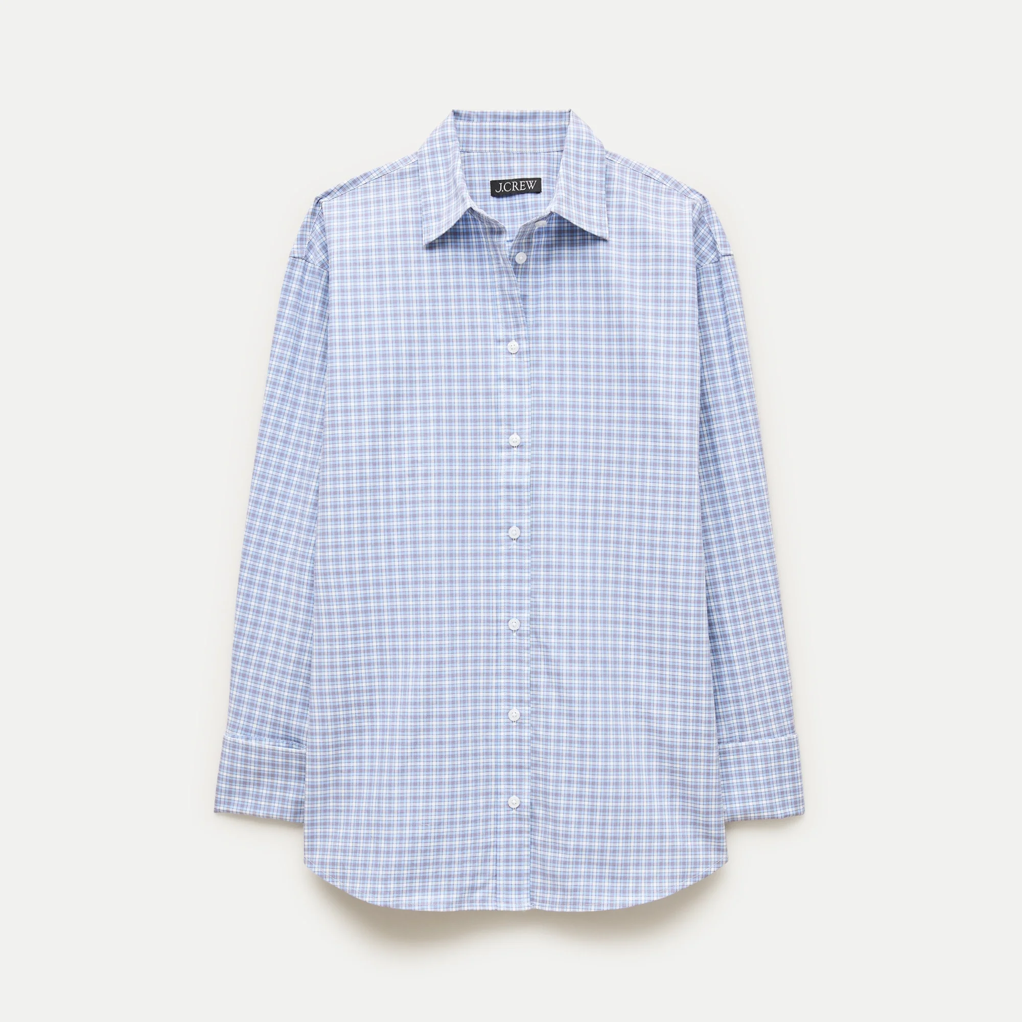 Esme relaxed-fit button-up shirt in plaid Greenwich poplin - 1