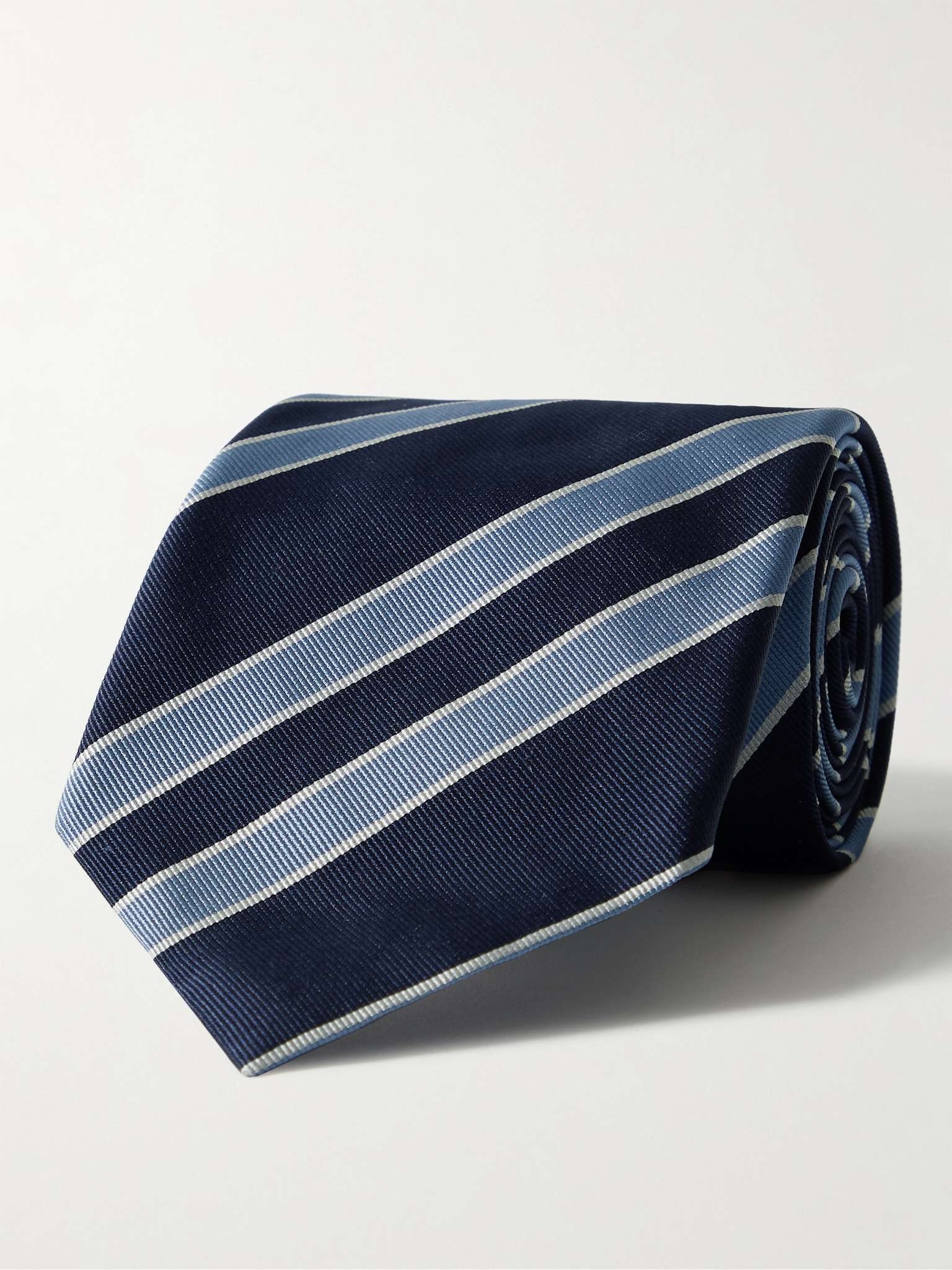 8cm Striped Silk-Faille Tie - 1