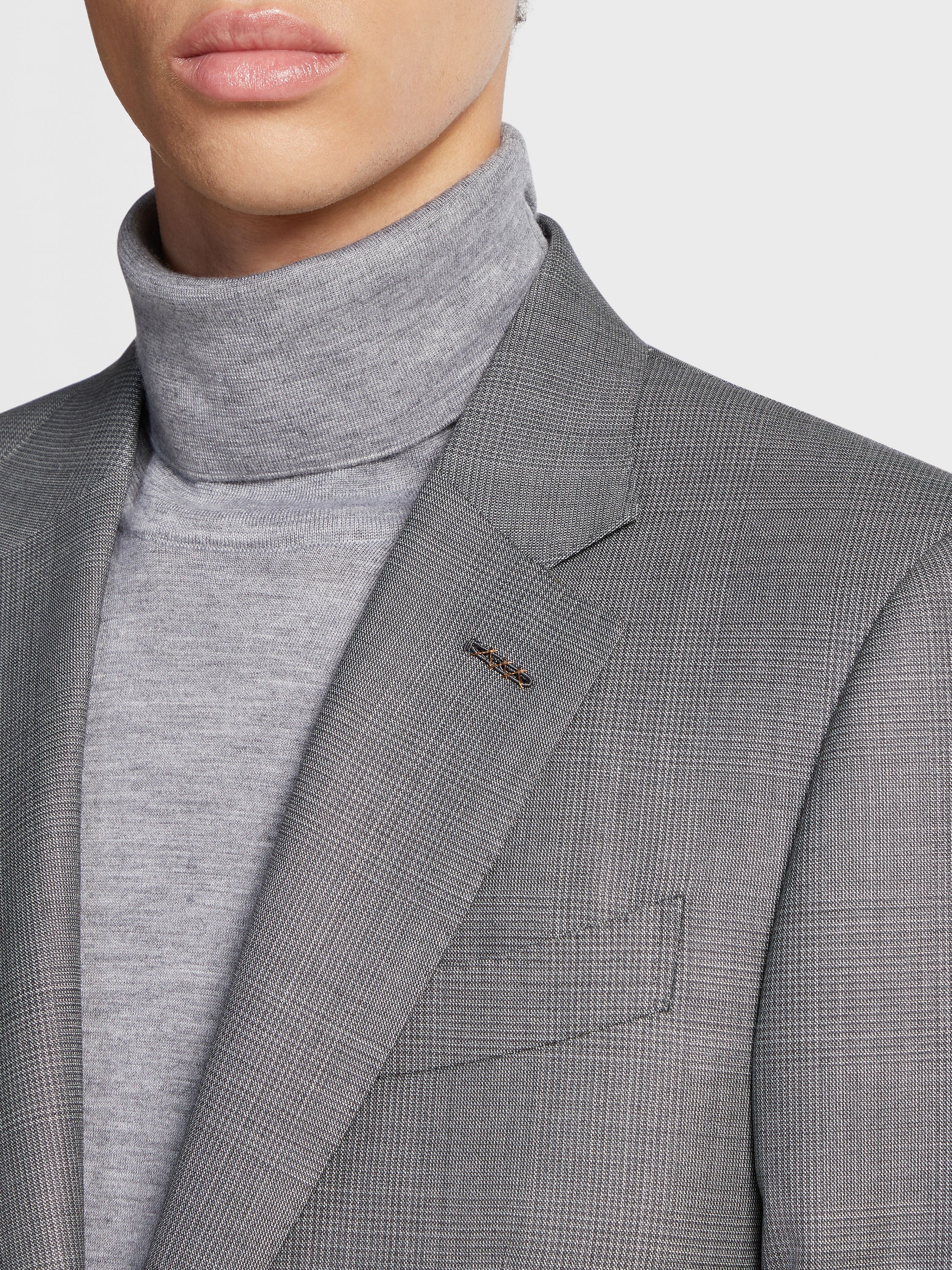 DARK GREY AND WHITE CENTOVENTIMILA WOOL SUIT - 3