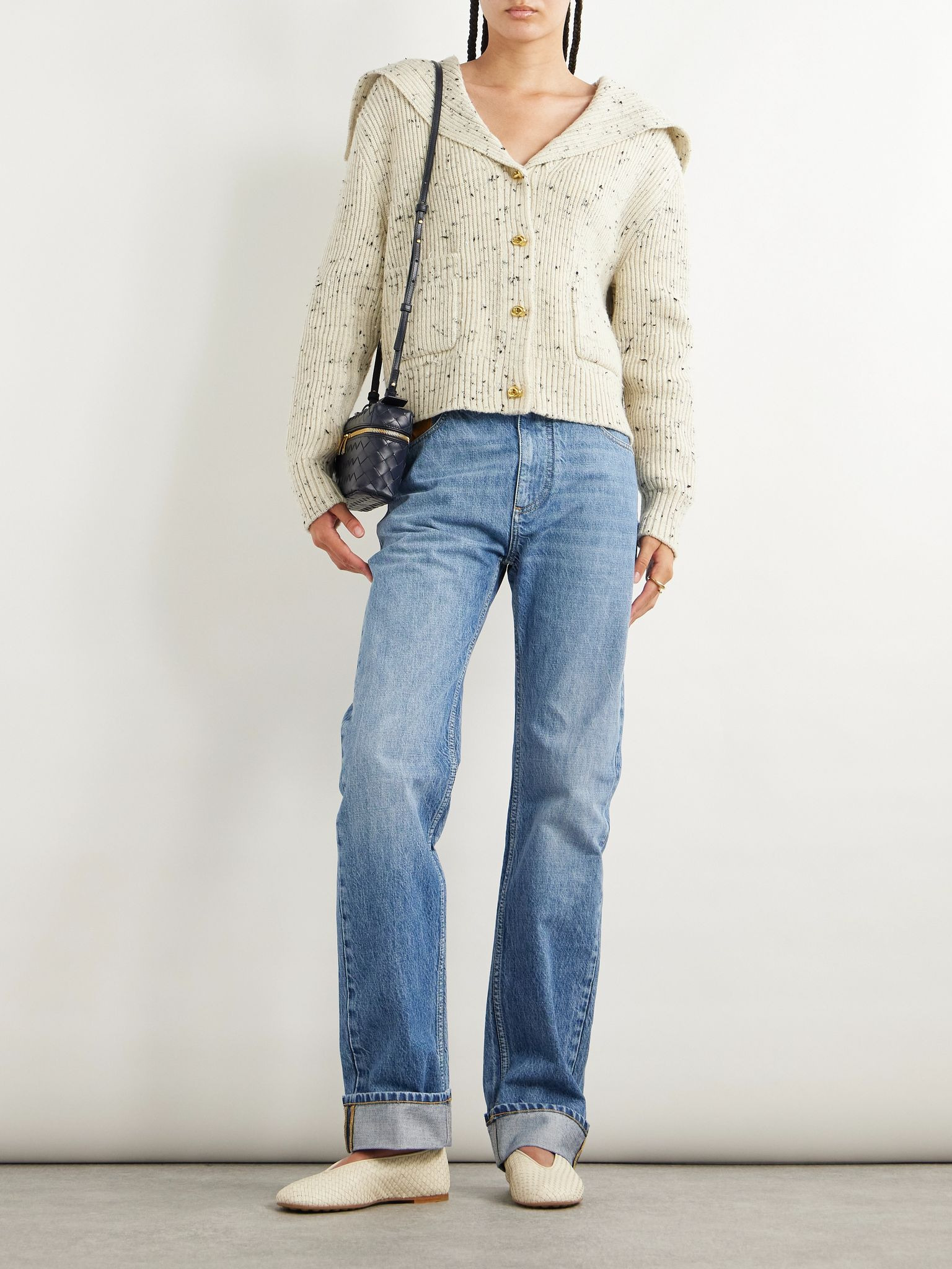 Ribbed wool-blend cardigan White - 2