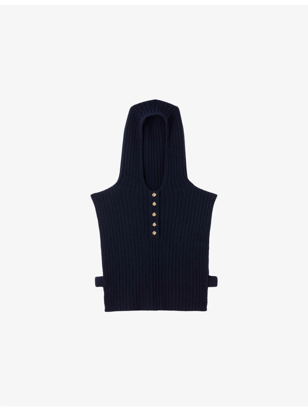Ribbed Hooded Wool Collar - 1