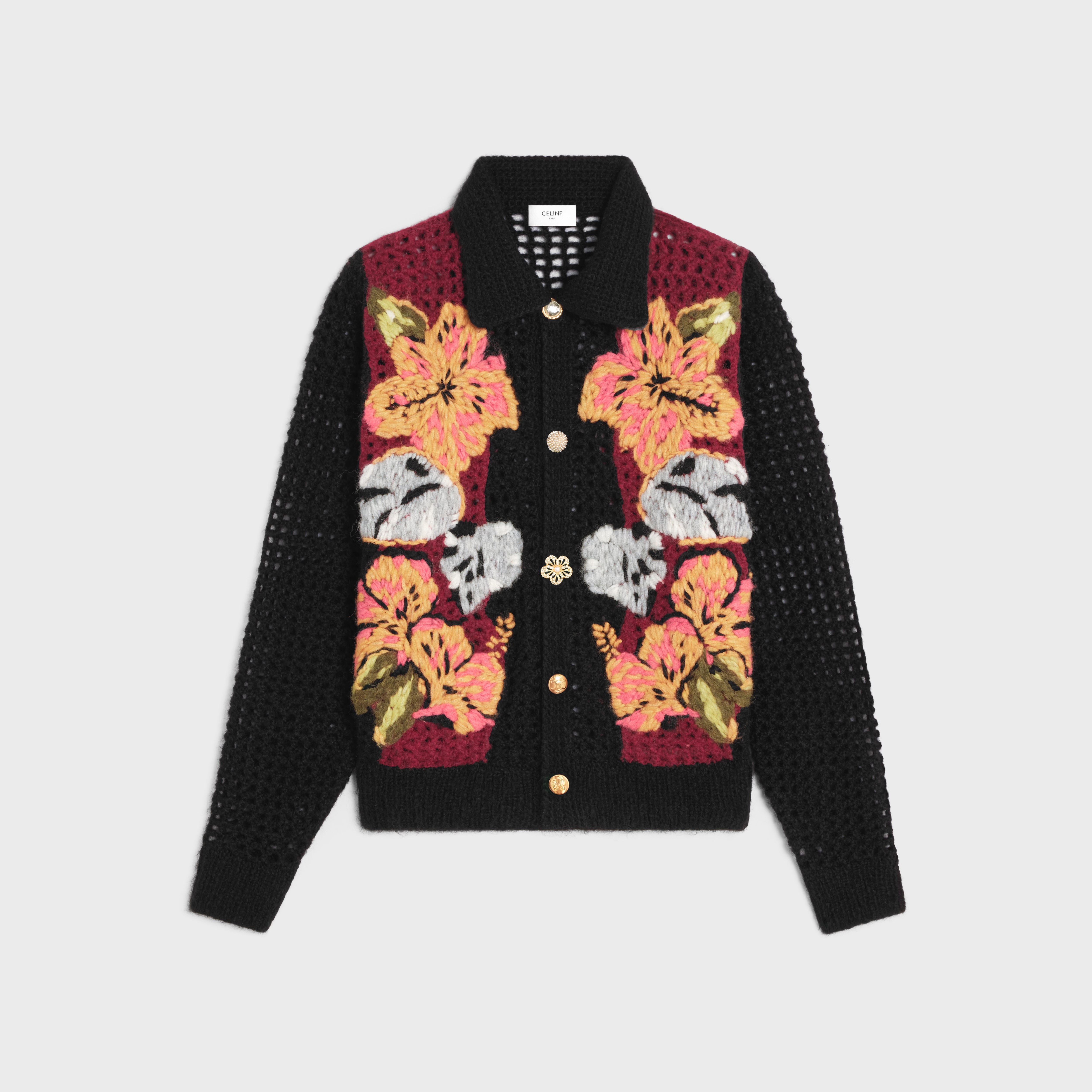 crocheted floral cardigan - 1