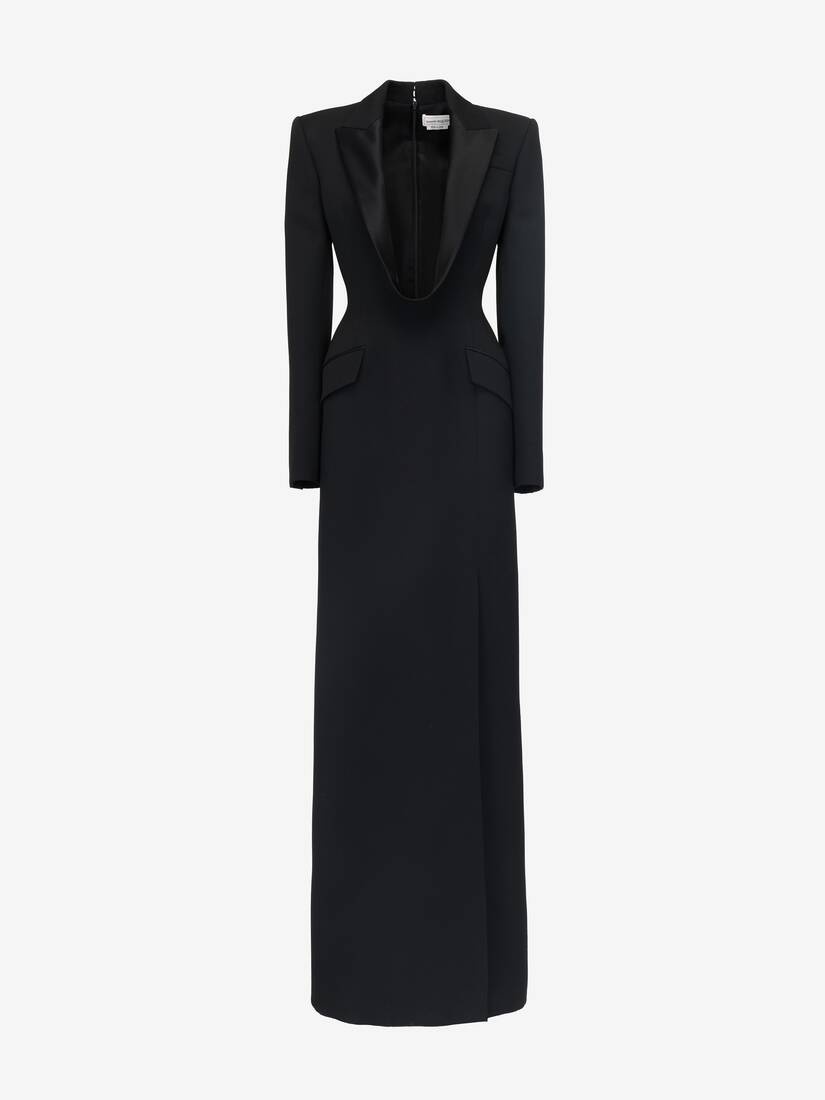 Women's Long Jacket Dress in Black - 2