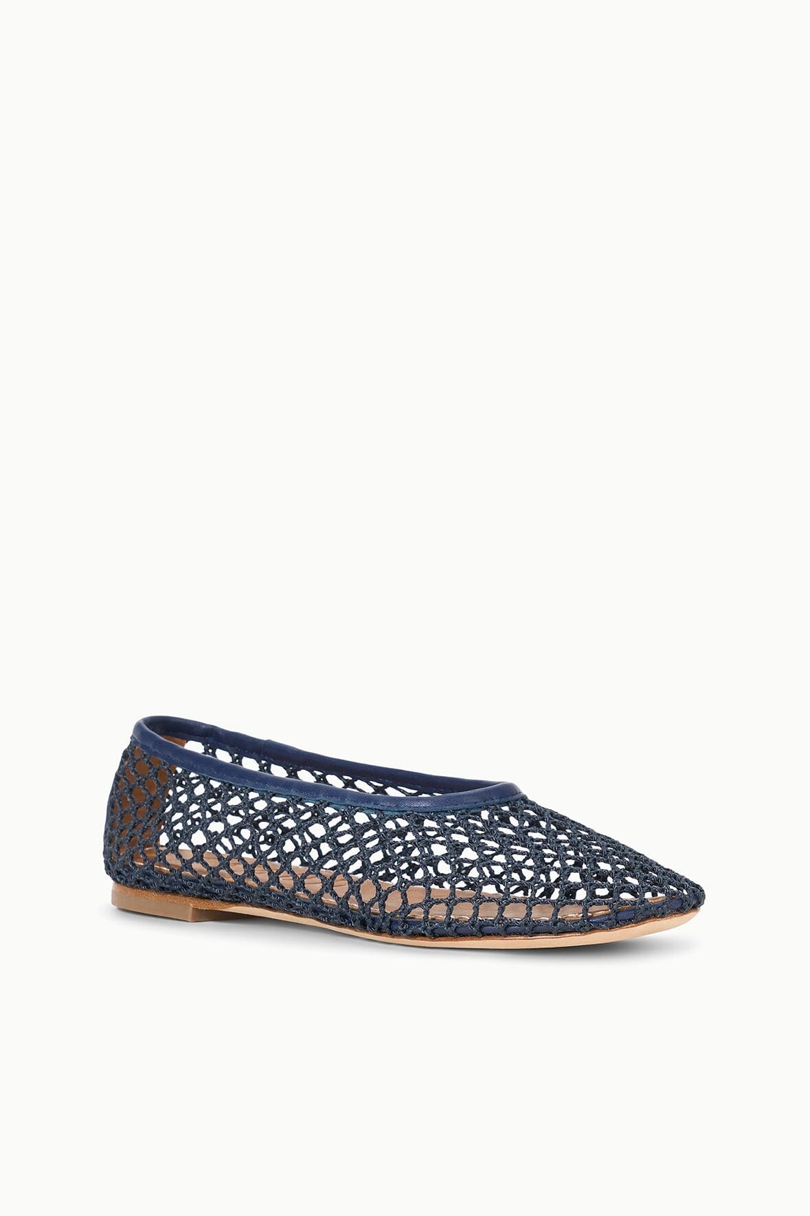 STAUD ALBA BALLET FLAT NAVY NETTING - 3