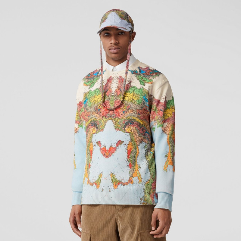 Map Print Cotton Sweater 5