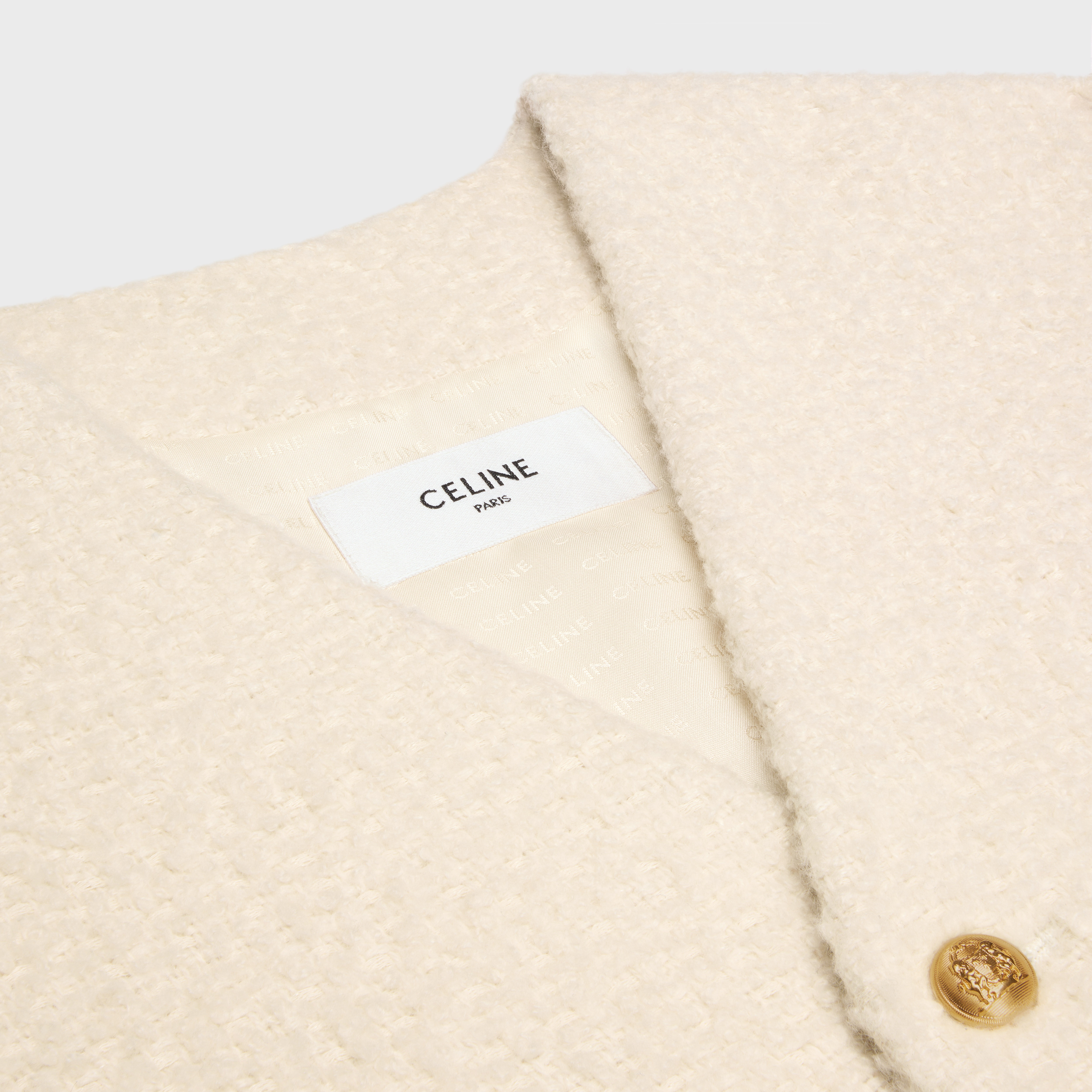 ジャケット CELINE | CARDIGAN IN BOUCLE TWEED CASHMERE 2V39J593V.97IV CELINE cardigan in bouclé tweed cashmere | REVERSIBLE