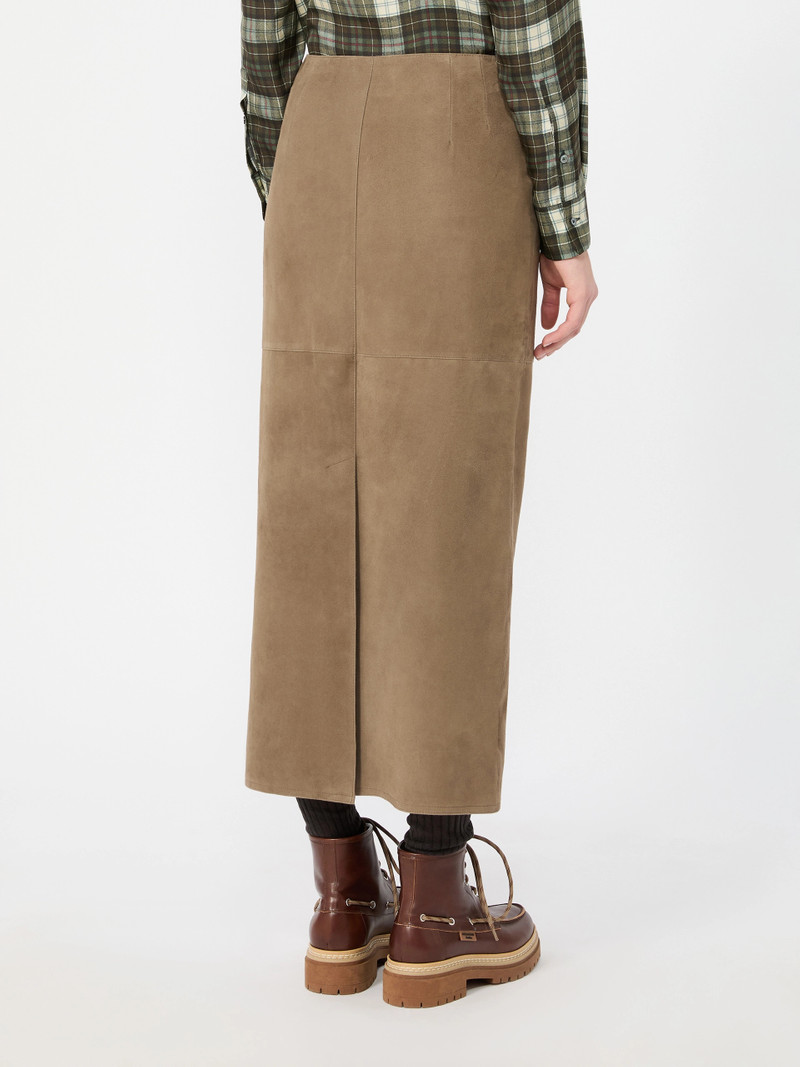 PALMI Suede skirt - KAKI 4