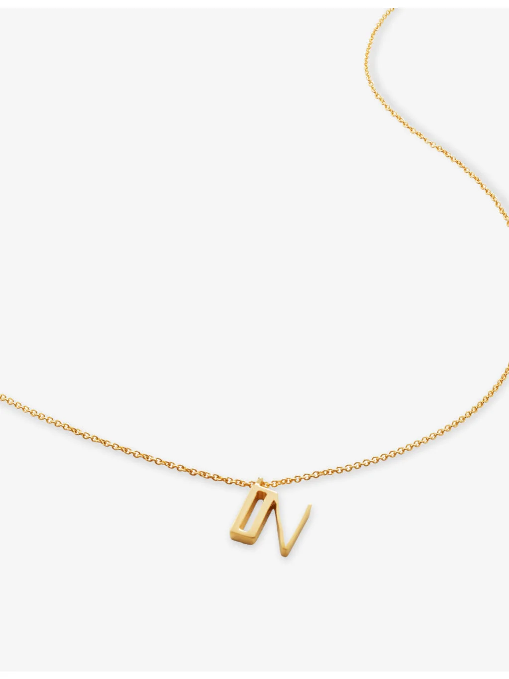 Initial N 18ct Gold-Vermeil Plated 925 Sterling Silver Necklace - 1