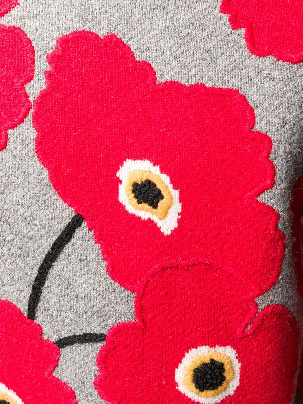 applied felt poppies jumper - 5