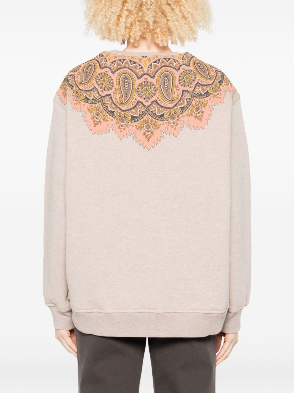 paisley-details crew-neck sweatshirt - 4