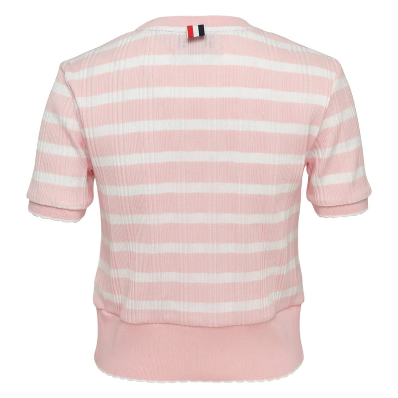 Thom Browne Striped Rib Scallop Edge Tee outlook