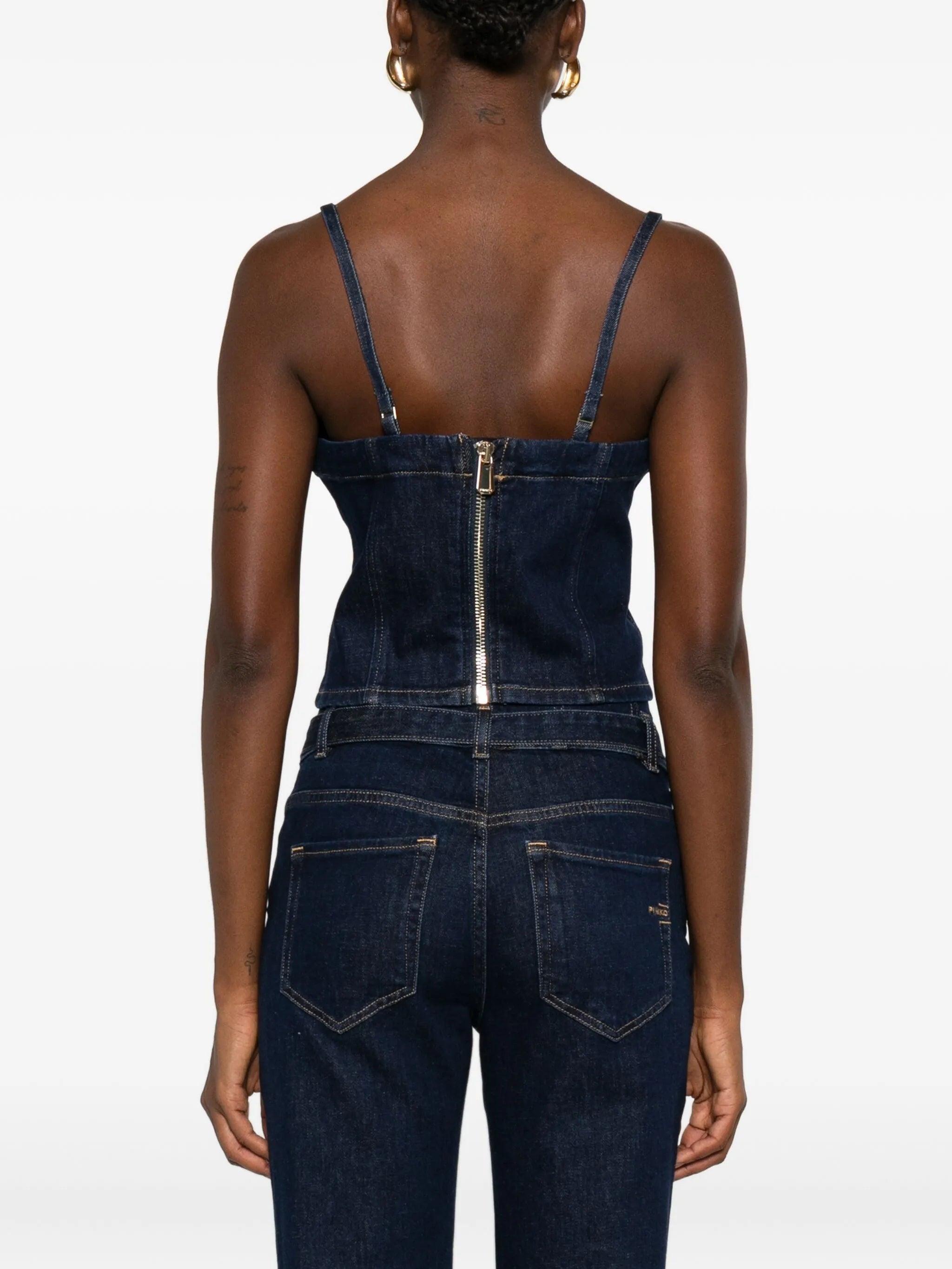Pinko Spaghetti-strap Denim Tank-top - 2