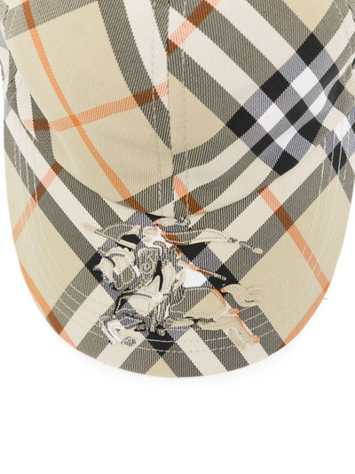 Burberry Equestrian Knight-appliquÃ© checked cap outlook