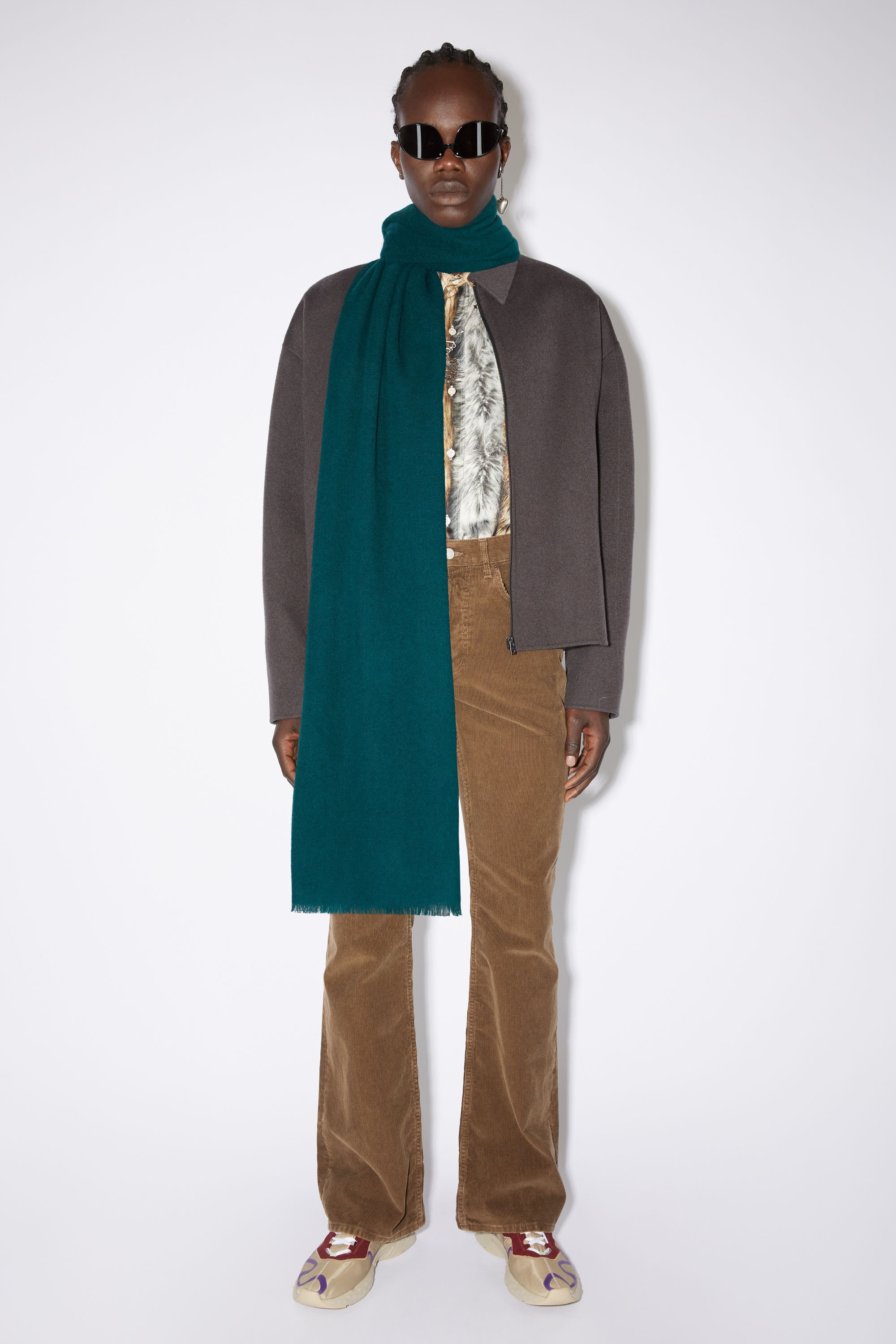 Soft wool scarf - Emerald green - 3