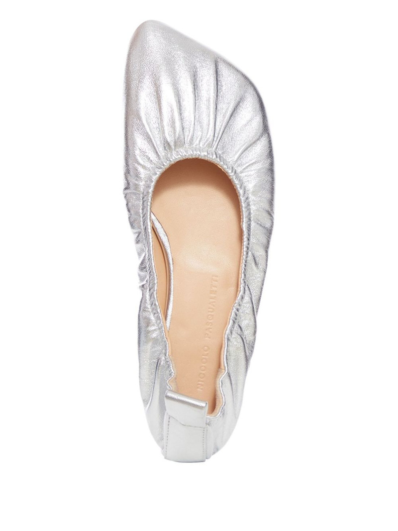 Obliqua metallic-effect ballet flats 4