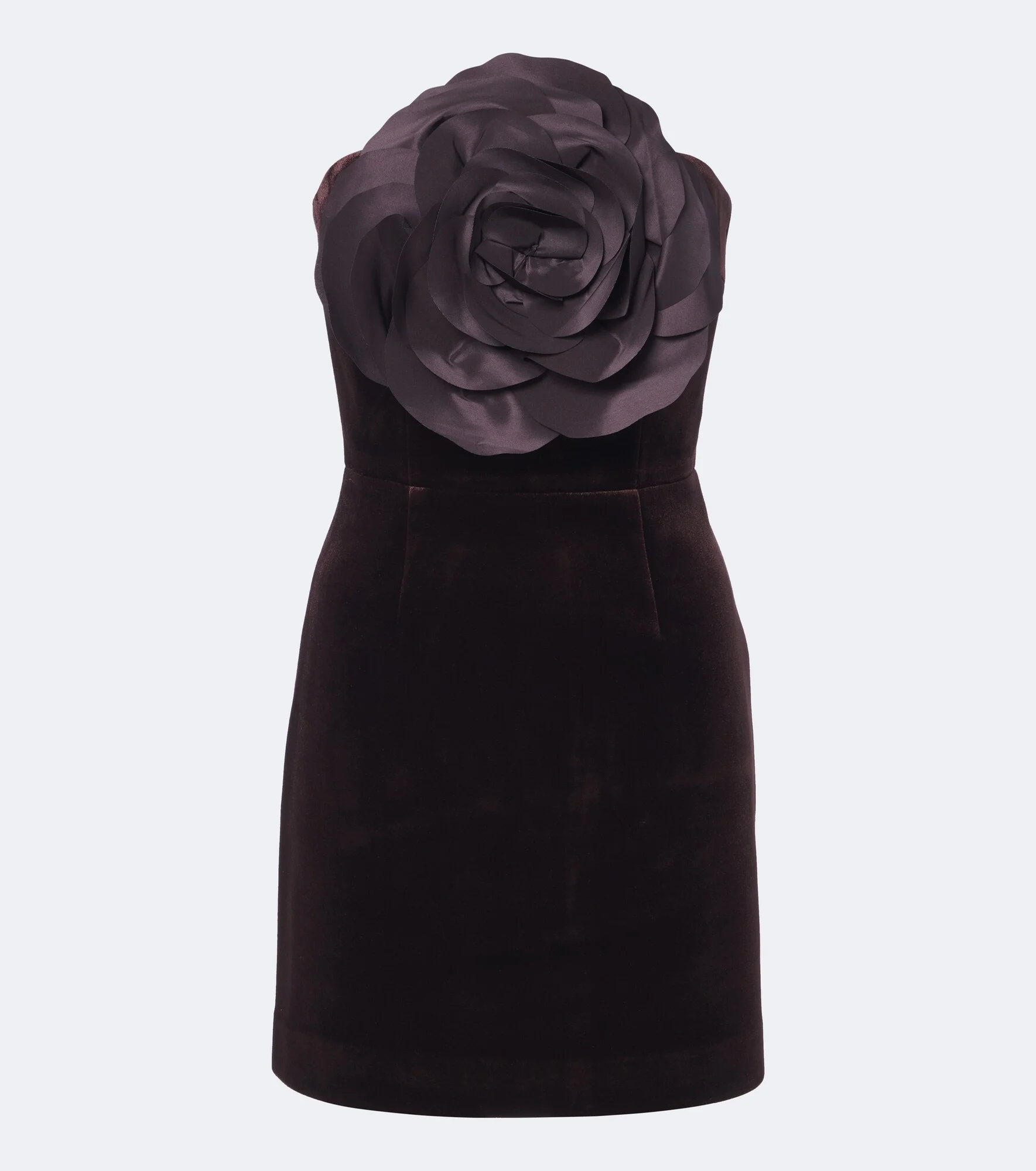 Lois floral-appliqué velvet bustier dress - 1